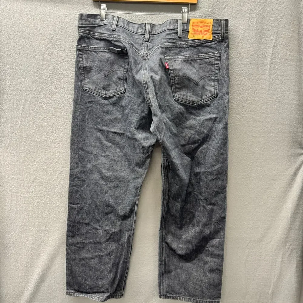 Levi's 501 Jeans Mens 44x30 (42x28 ACTUAL) Button Fly Grayish Blue Denim‎